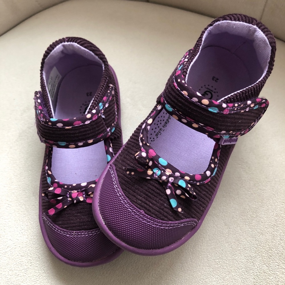 Pediped PURPLE Mary Jane BABY girl walker shoe